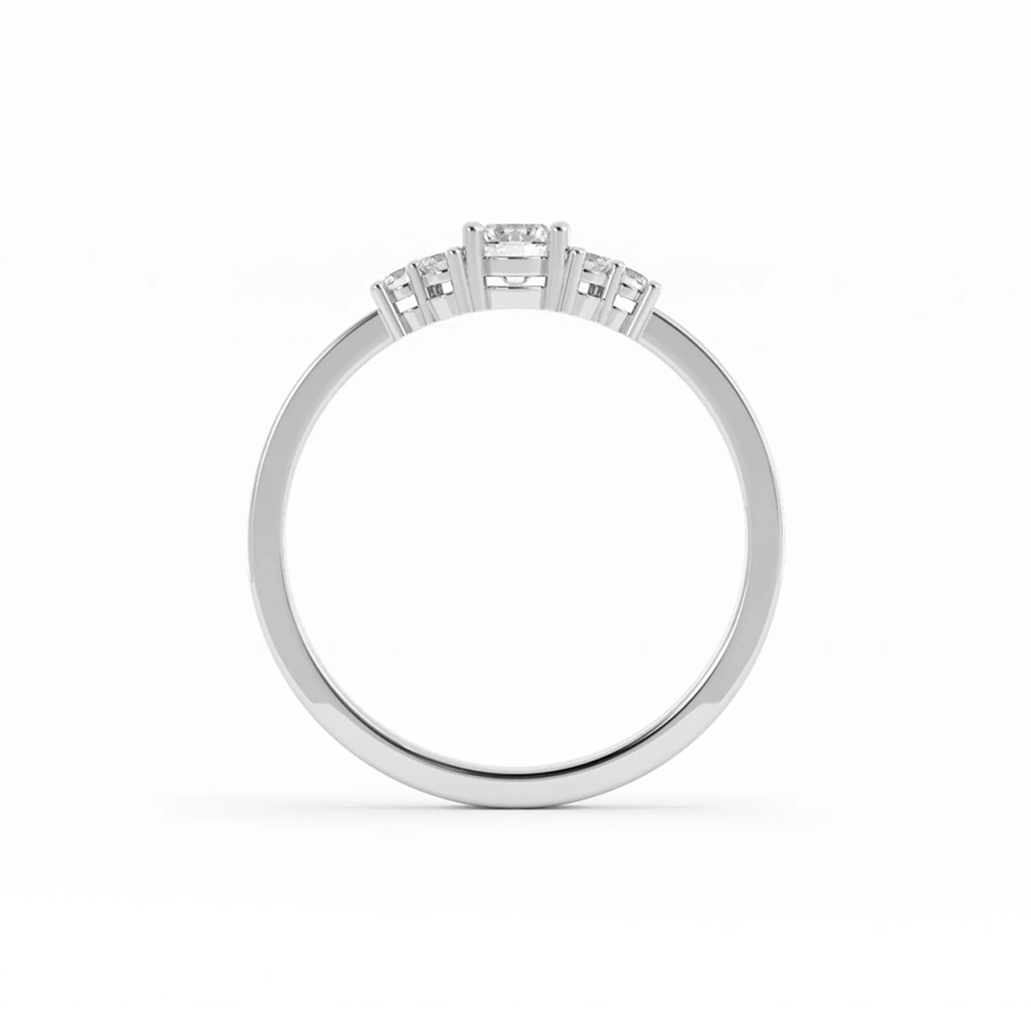 0.25ct Lab Grown Diamond Round Solitaire 18K White Gold Engagement Ring