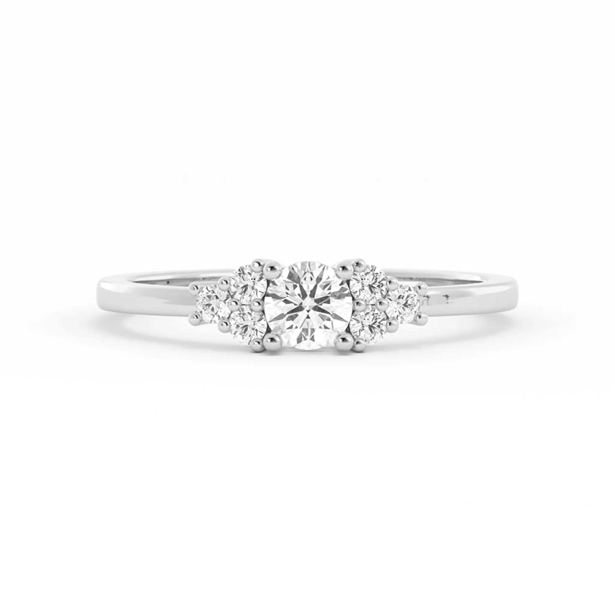 0.25ct Lab Grown Diamond Round Solitaire 18K White Gold Engagement Ring