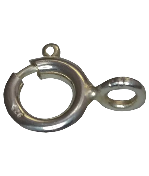 1 Pc, 92.5 Sterling Silver 7mm Spring Ring Clasp