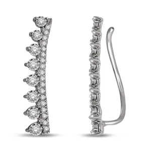 10K White Gold 0.33Ctw. Vintage Diamond Linear Earring Climber