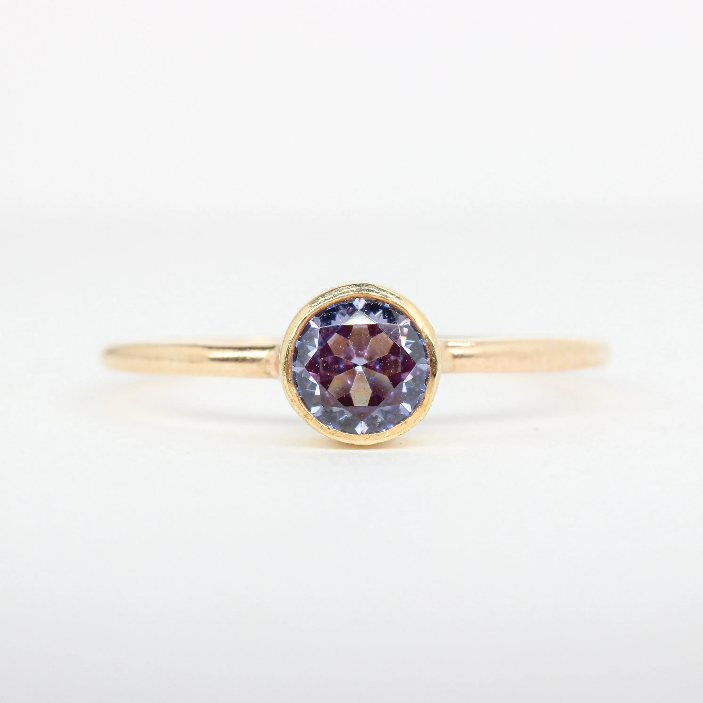 14K Gold Filled Gold Lab Alexandrite Stacking Ring