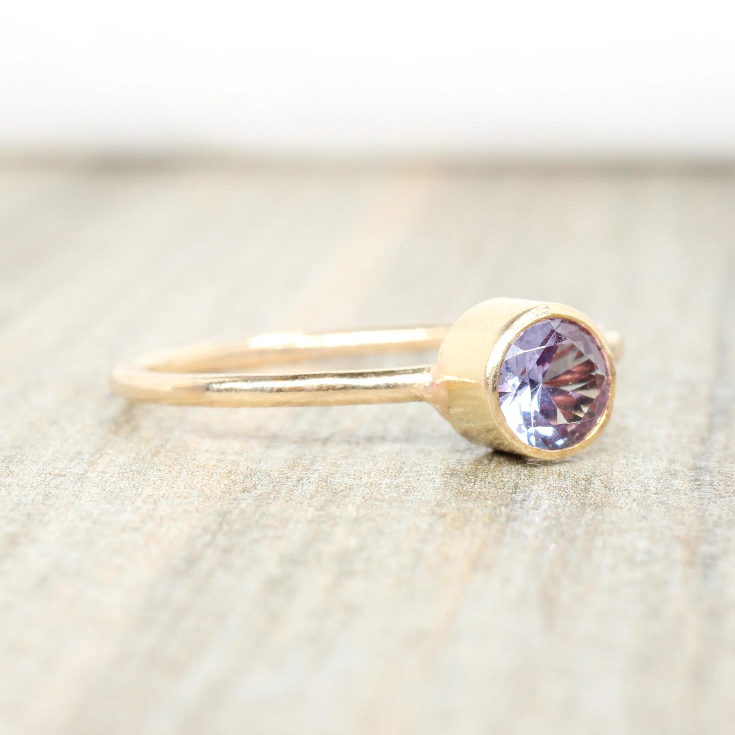 14K Gold Filled Gold Lab Alexandrite Stacking Ring