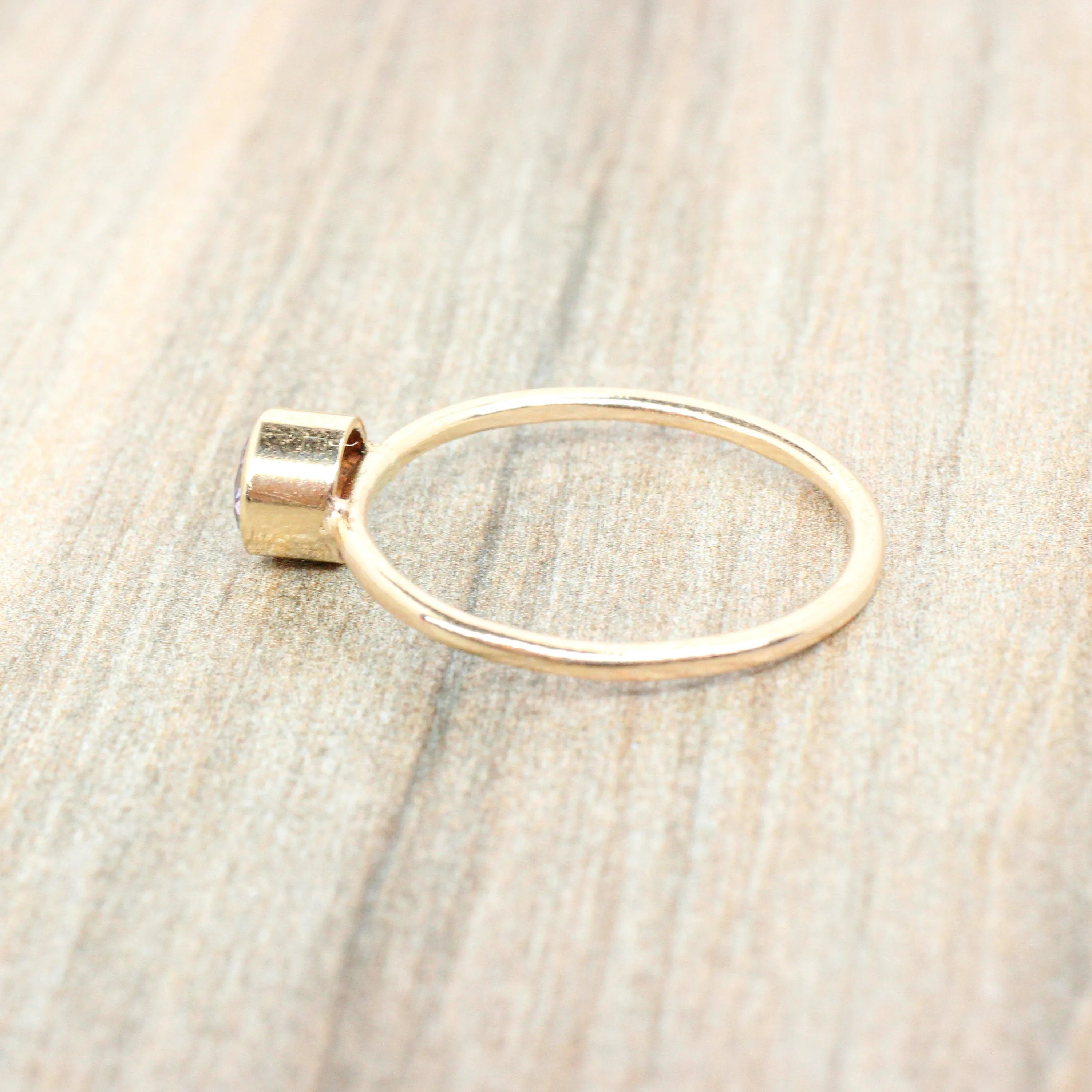 14K Gold Filled Gold Lab Alexandrite Stacking Ring