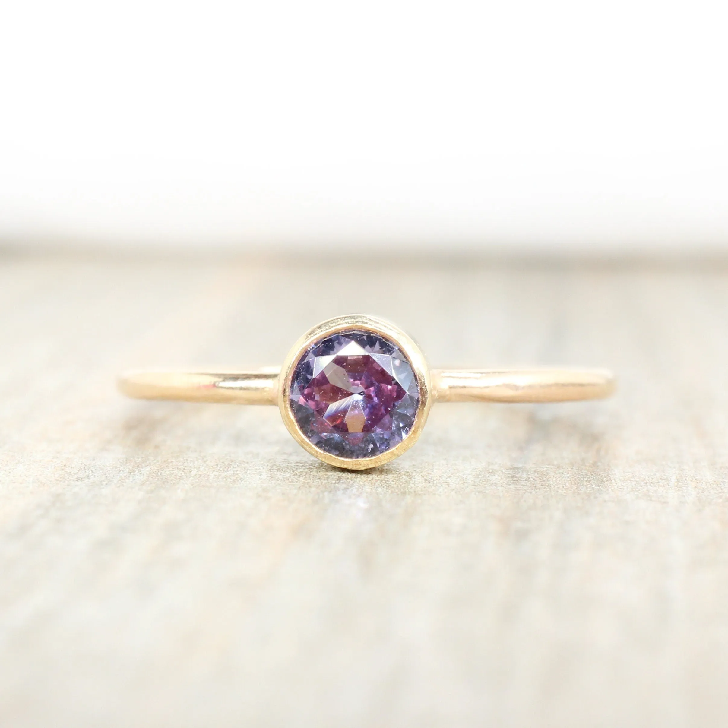 14K Gold Filled Gold Lab Alexandrite Stacking Ring