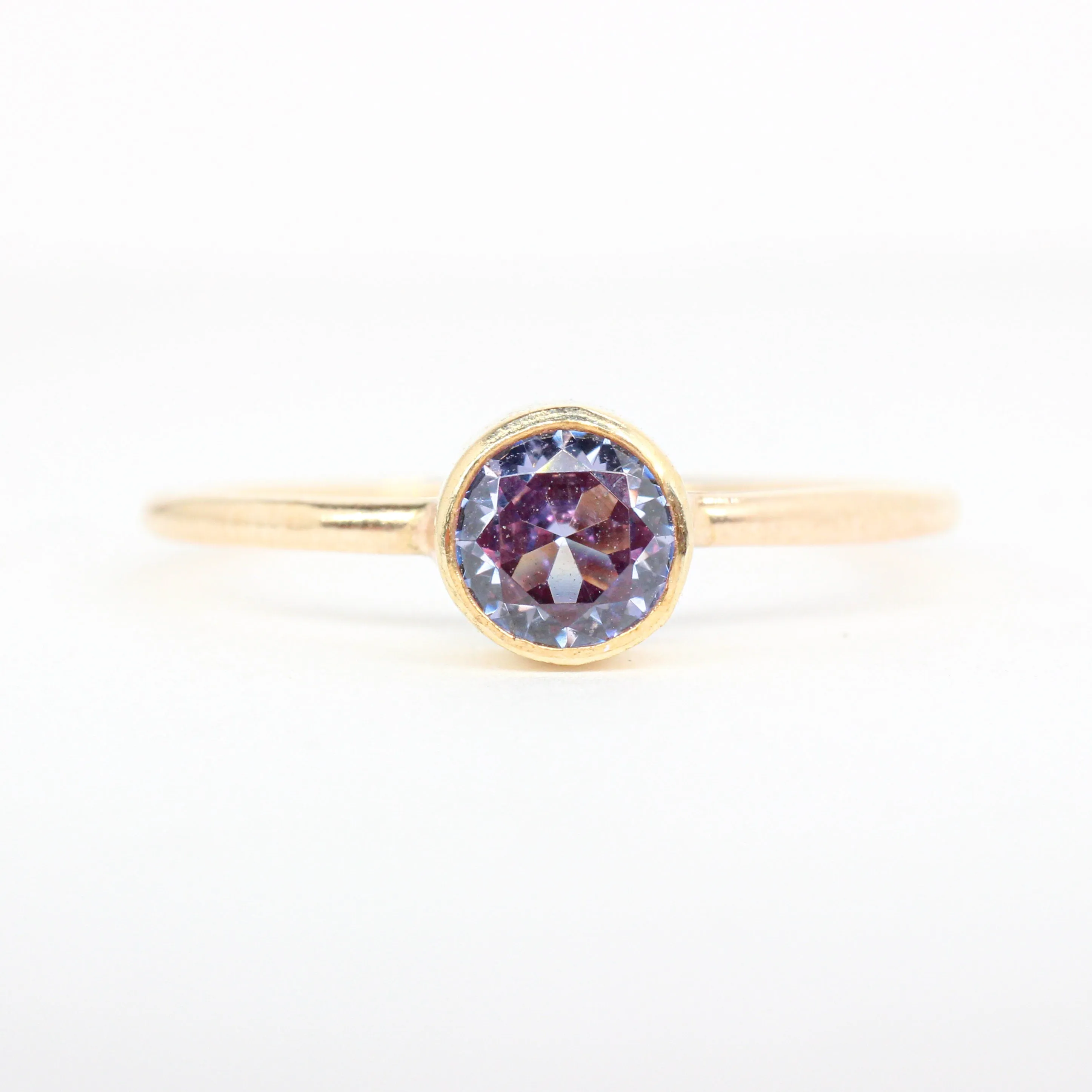 14K Gold Filled Gold Lab Alexandrite Stacking Ring
