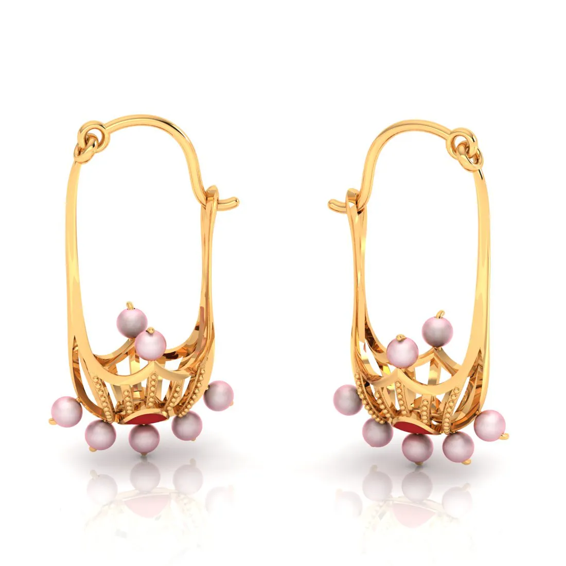 14k Intricate Gold Earrings With Unique Design