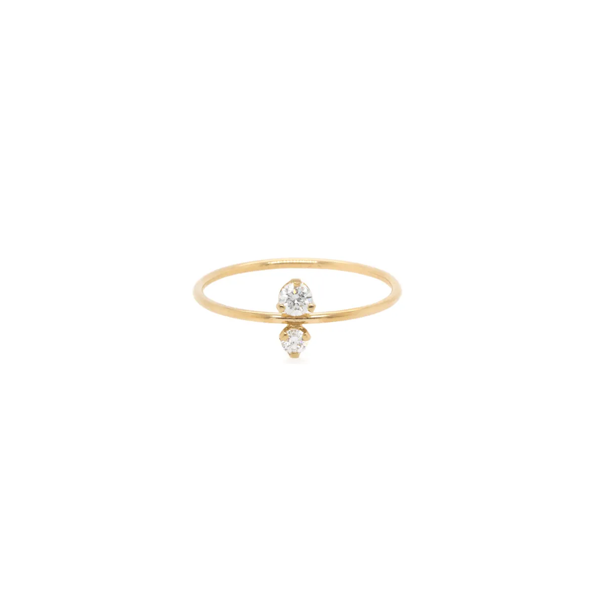 14k prong diamond stacked ring