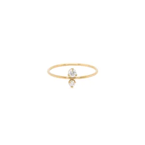 14k prong diamond stacked ring