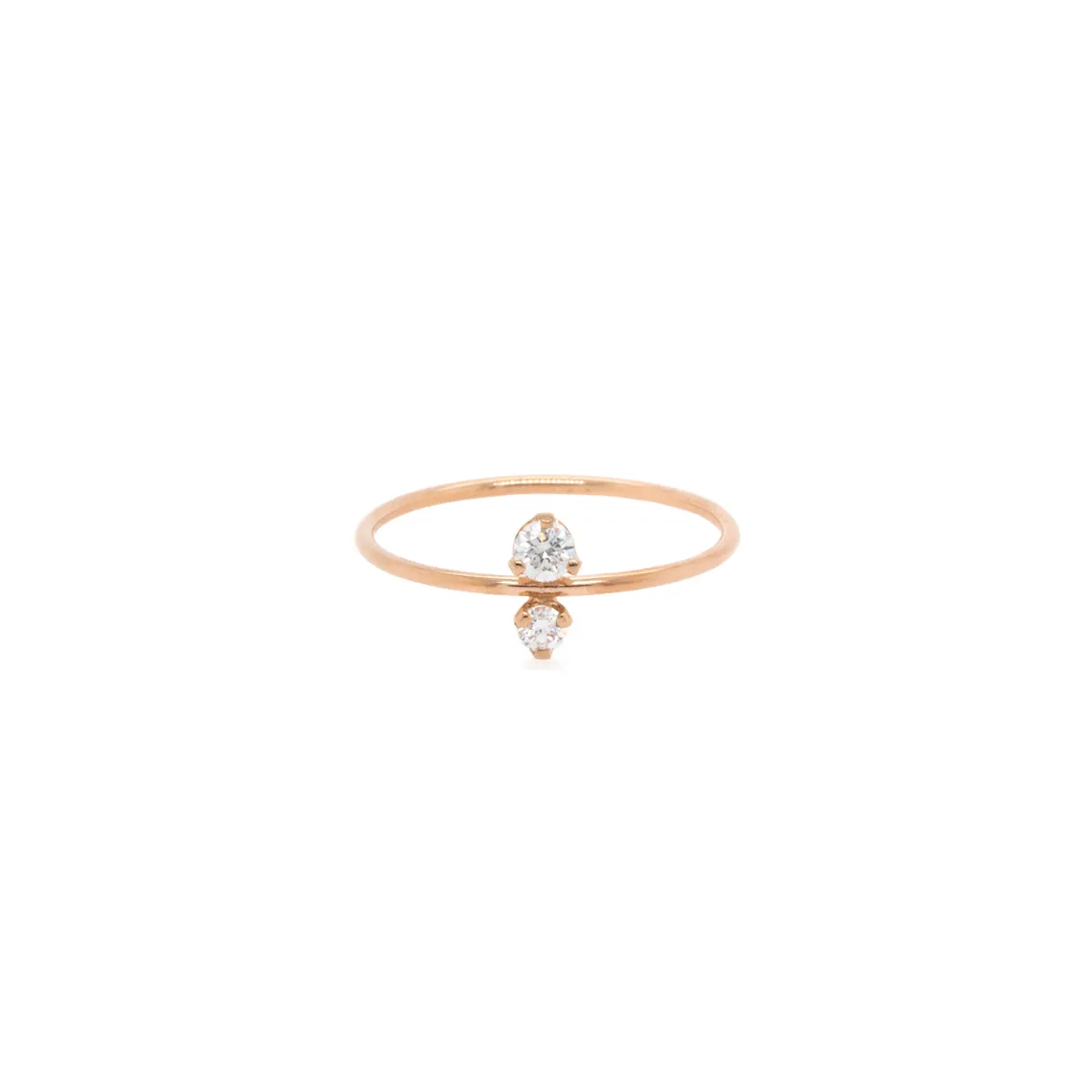 14k prong diamond stacked ring