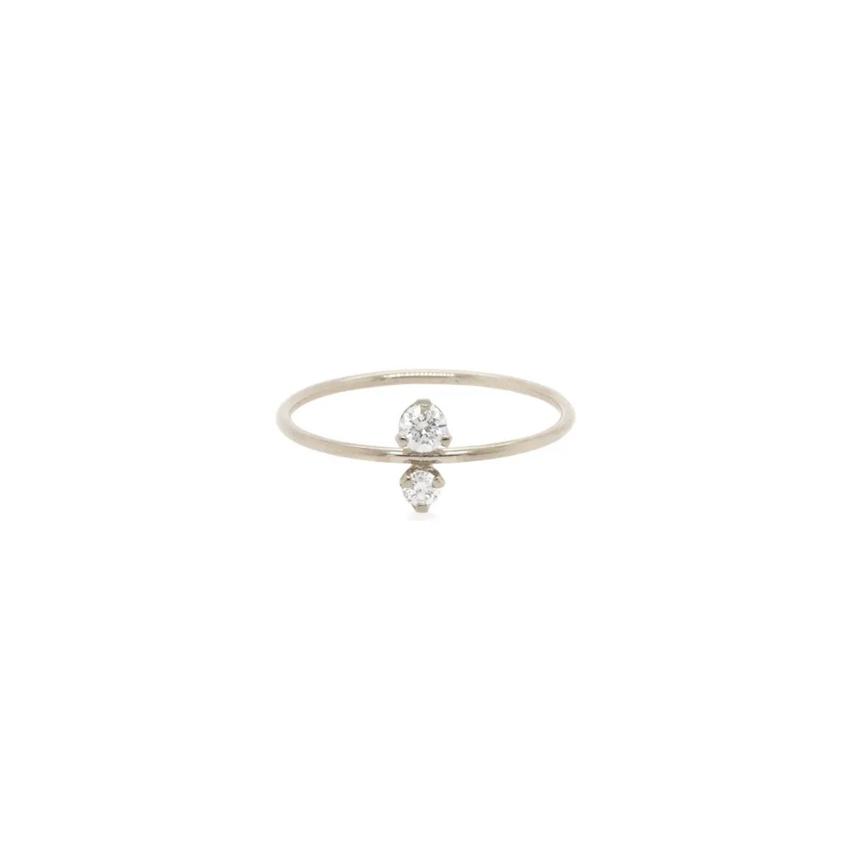 14k prong diamond stacked ring