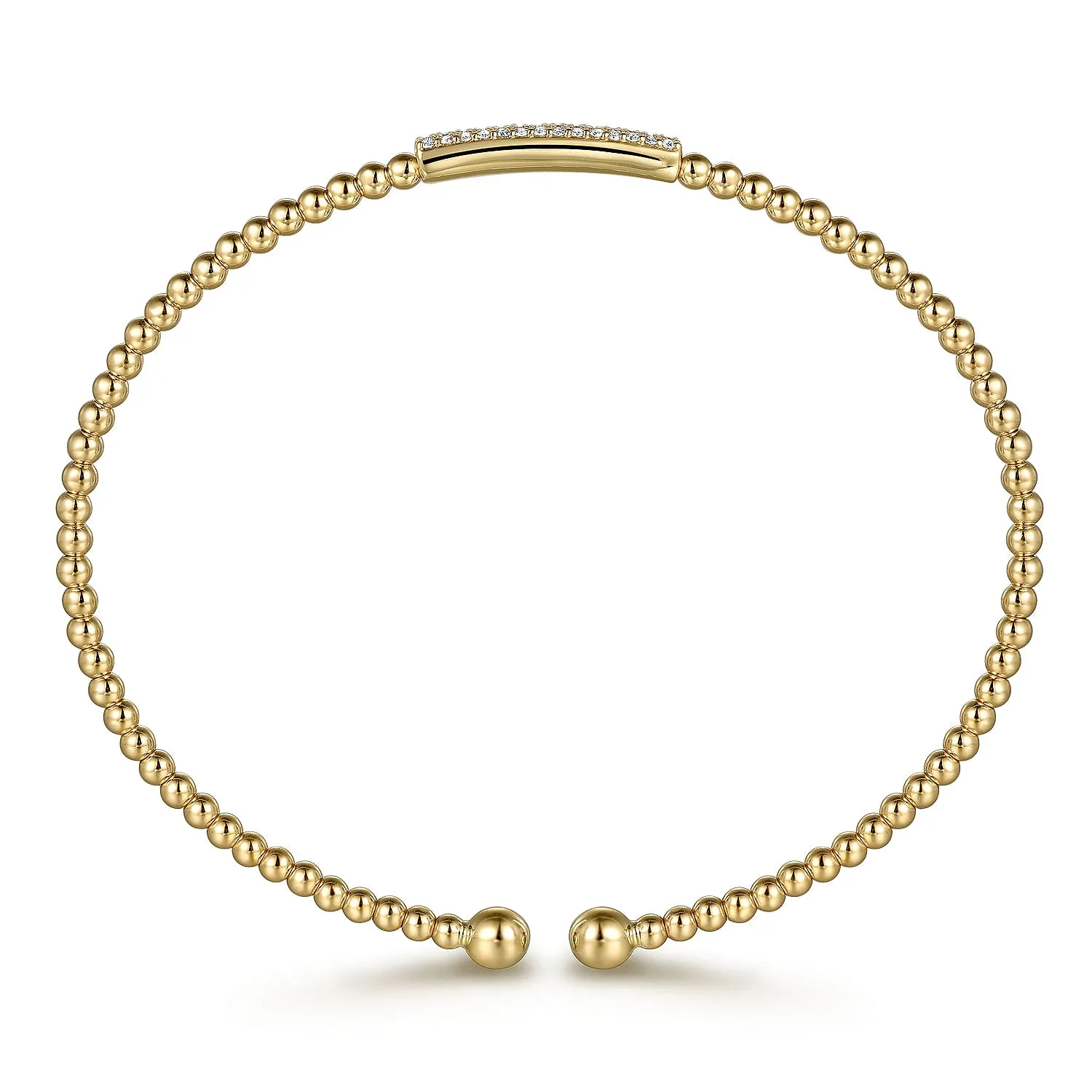 14K Yellow Gold Bujukan Bead Bangle with Diamonds BG4119-62Y45JJ
