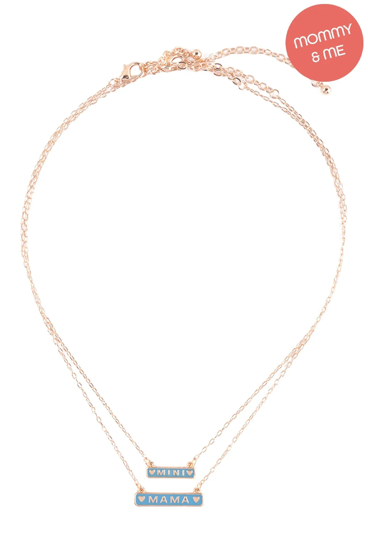 14" "MINI" W/ 16" "MAMA" 2 SET OVAL COLOR LAYERED NECKLACE