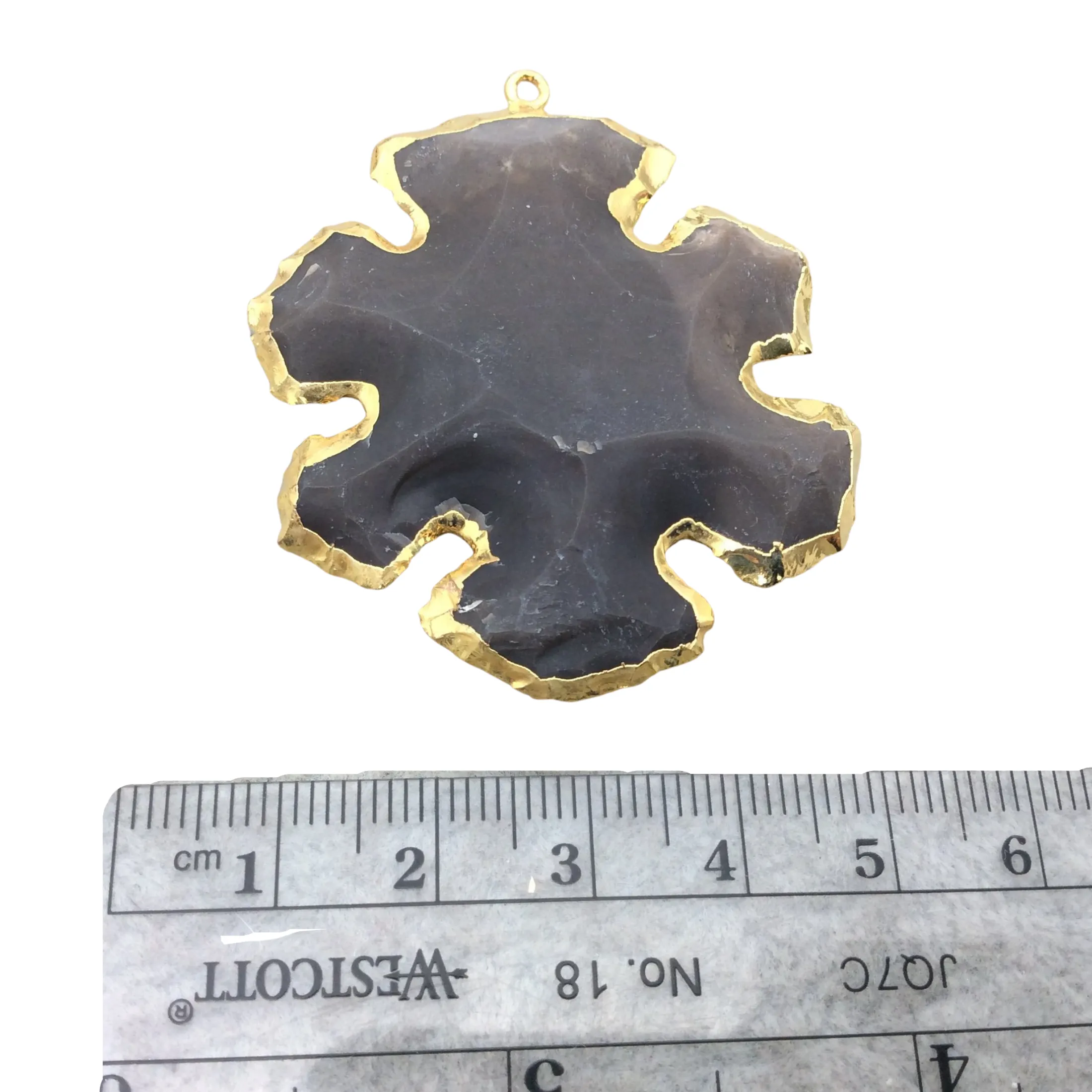 1.5-2" Gold Finish Daisy Flower Shape Electroplated Mixed Jasper Pendant EJ005S - ~ 40mm-50mm Long - Sold Individually, Randomly Chosen
