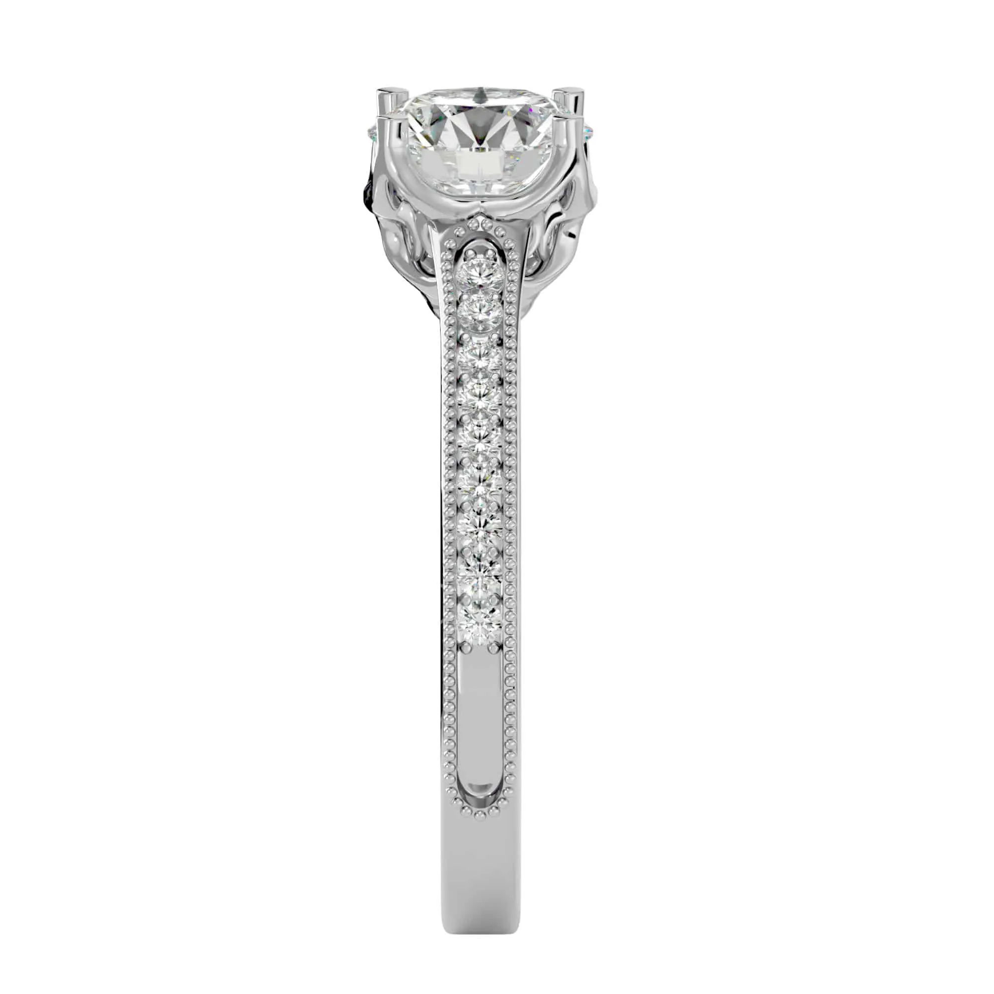 1.50ct Josephine Vintage High Set Diamond Engagement Ring