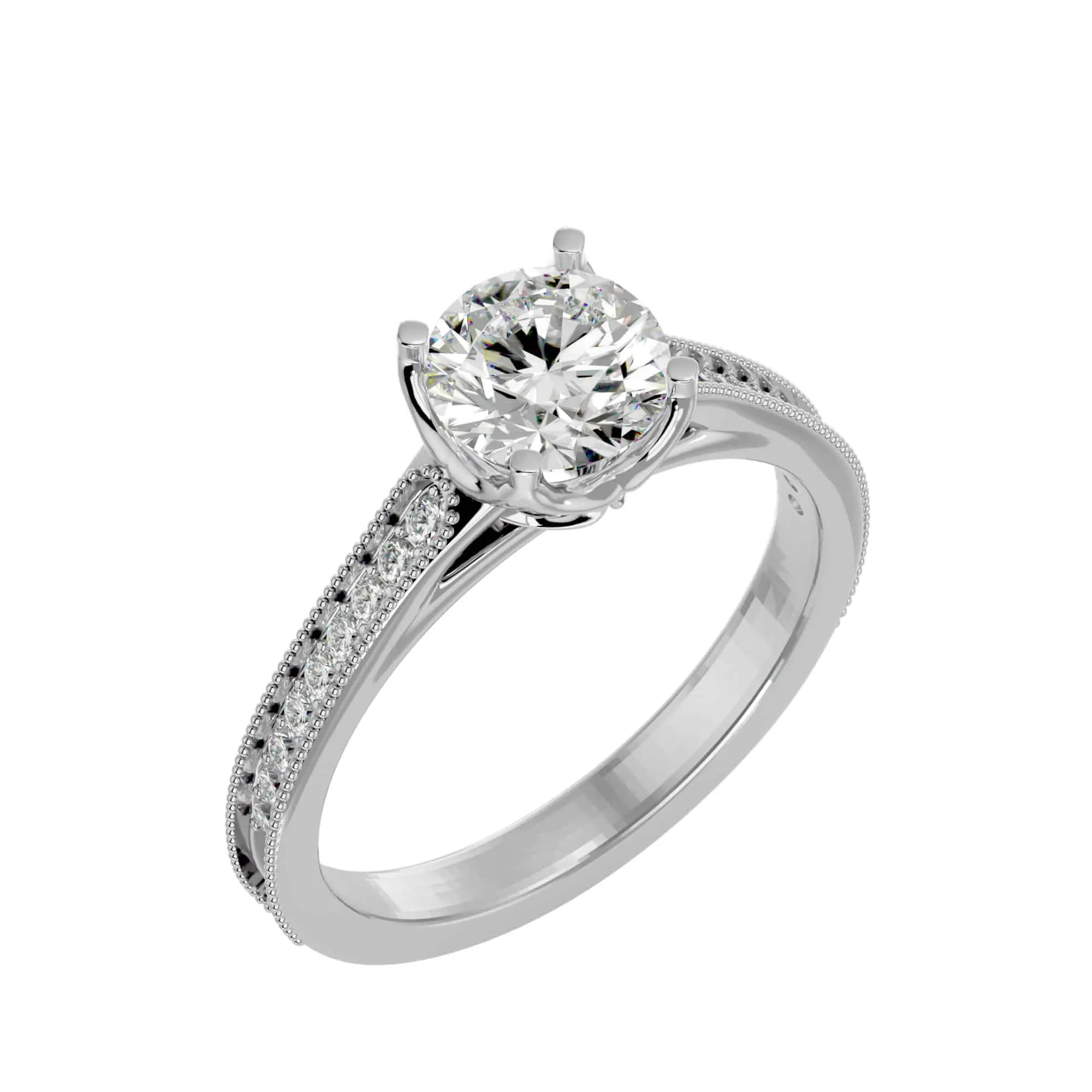1.50ct Josephine Vintage High Set Diamond Engagement Ring