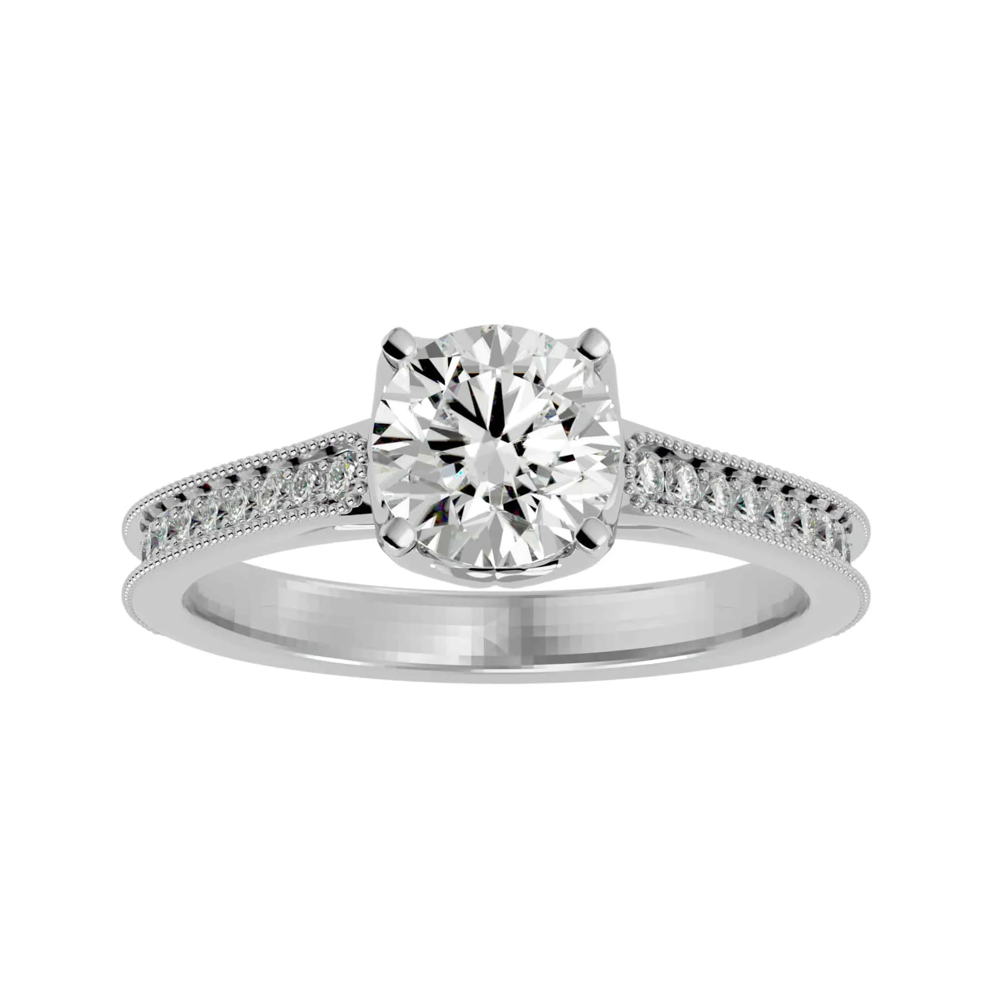 1.50ct Josephine Vintage High Set Diamond Engagement Ring