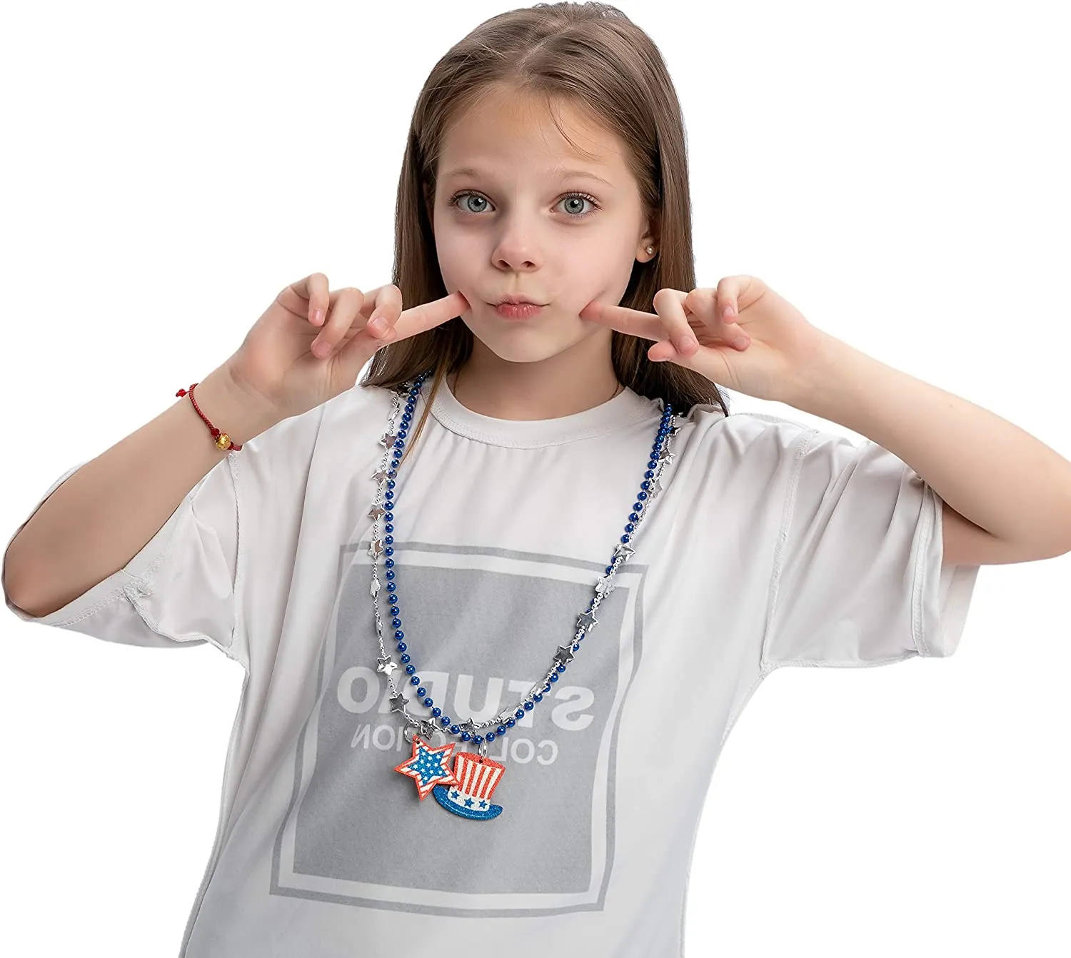 16.5in 4th of July Necklaces, 12 Pcs