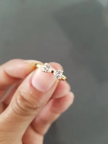 17KM Jewelry | Crystal Rings Gold Color Bow Ring - Wedding Engagement Cubic Zirconia Rings For Women.