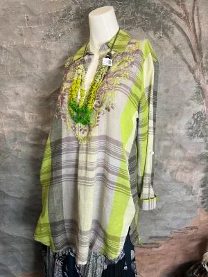 18326 Embroidered Tunic-LIme