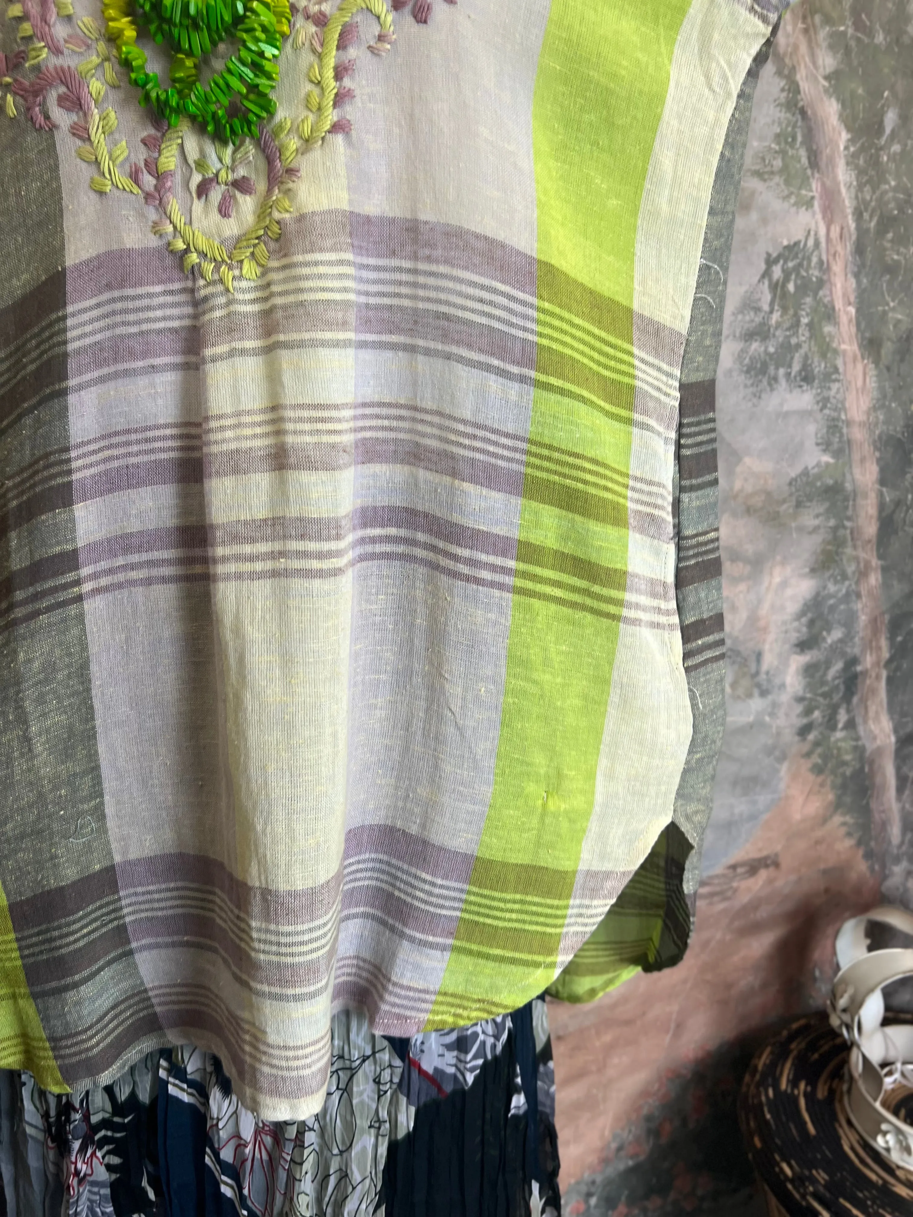 18326 Embroidered Tunic-LIme