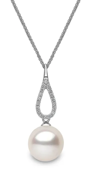 18ct White Gold Tahitian Pearl and Diamond Necklace