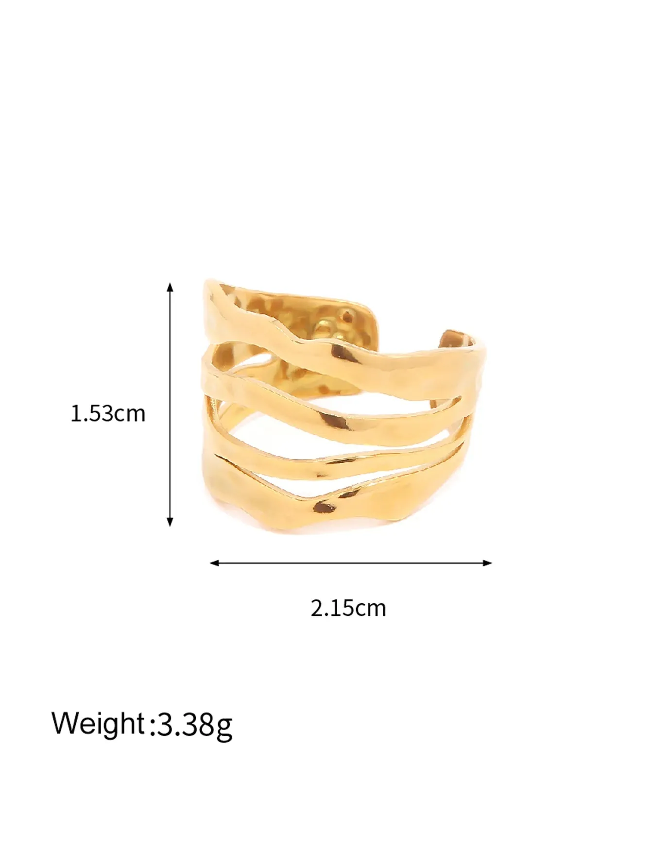 18K Gold Plated Band Finger Ring for Fashion Women's