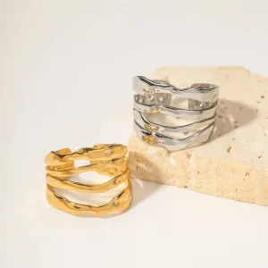 18K Gold Plated Band Finger Ring for Fashion Women's