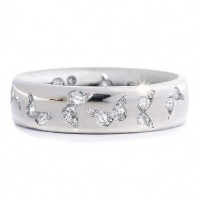 2021 Fashion Creative Butterfly Colorful Wedding Rings For Women Elegant Multicolor Zircon Glamour Ring Jewelry Girl Gift Bijoux
