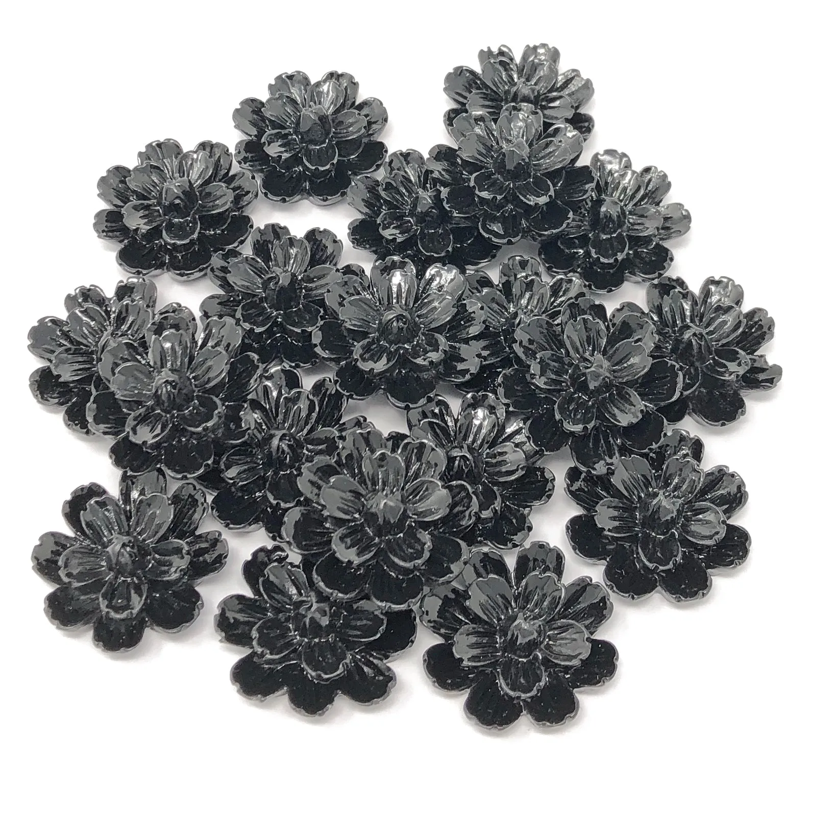 20mm Resin Flower Flatbacks - Pack of 20