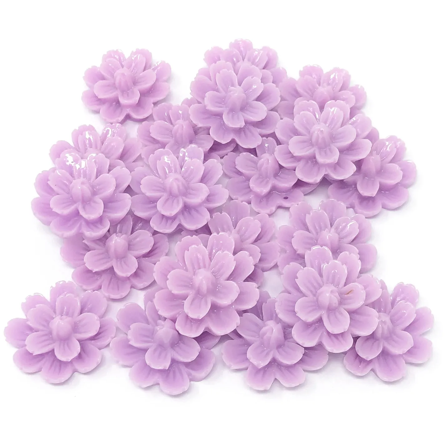 20mm Resin Flower Flatbacks - Pack of 20