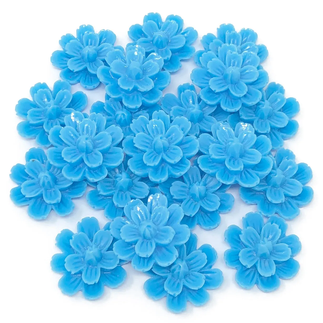 20mm Resin Flower Flatbacks - Pack of 20