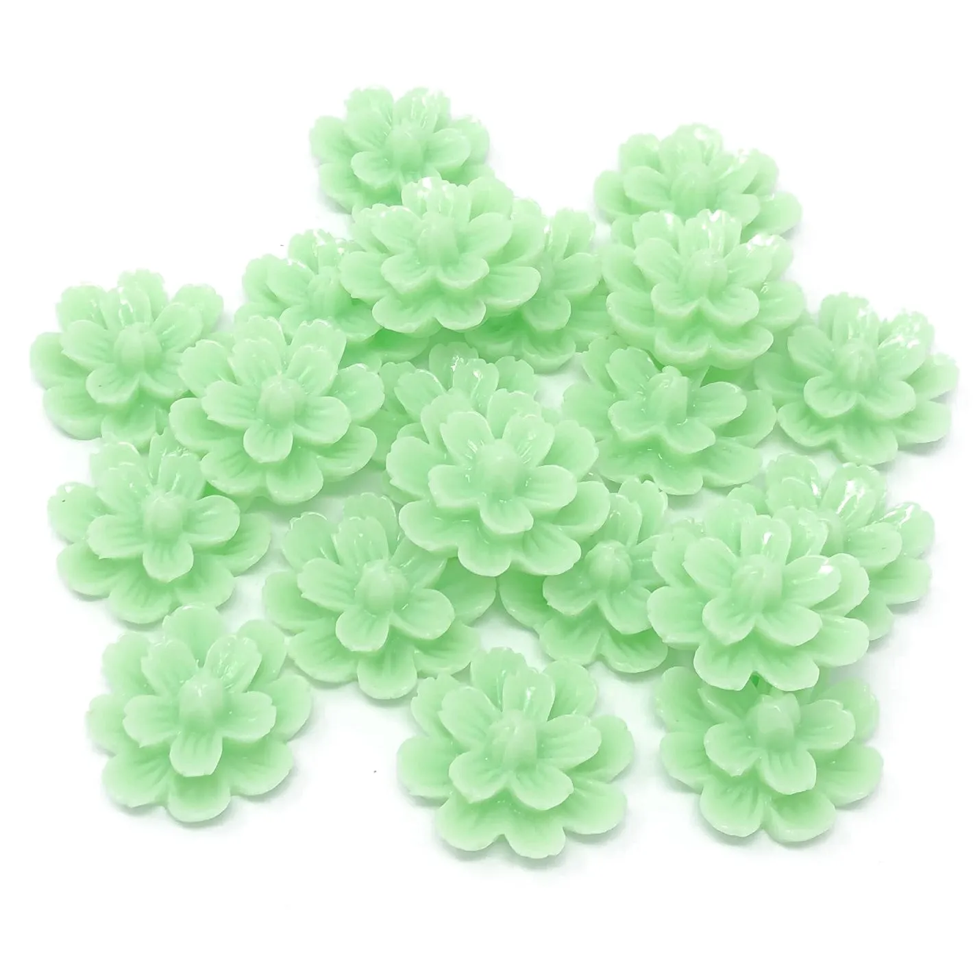 20mm Resin Flower Flatbacks - Pack of 20