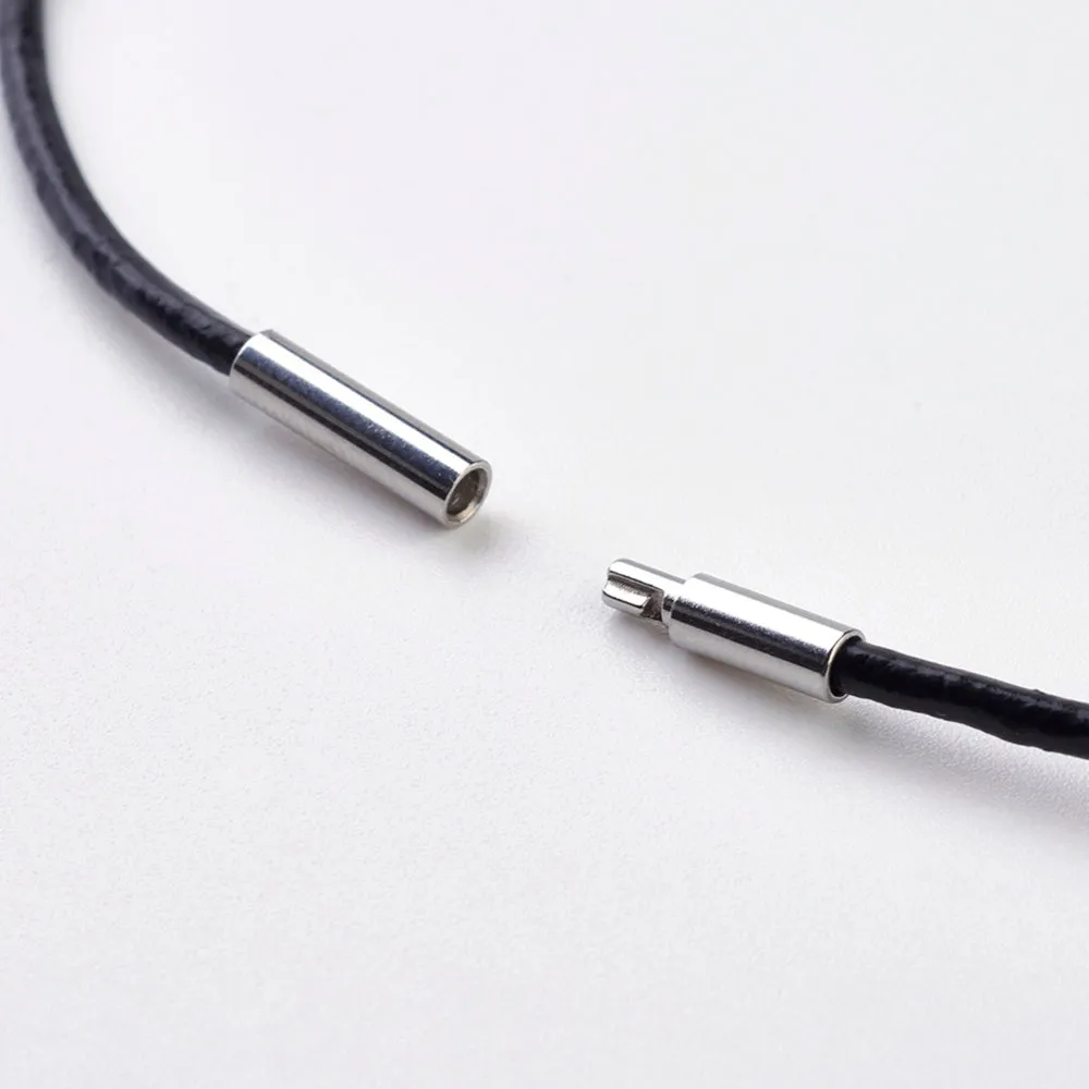 2mm Leather Necklace (40cm) - Black
