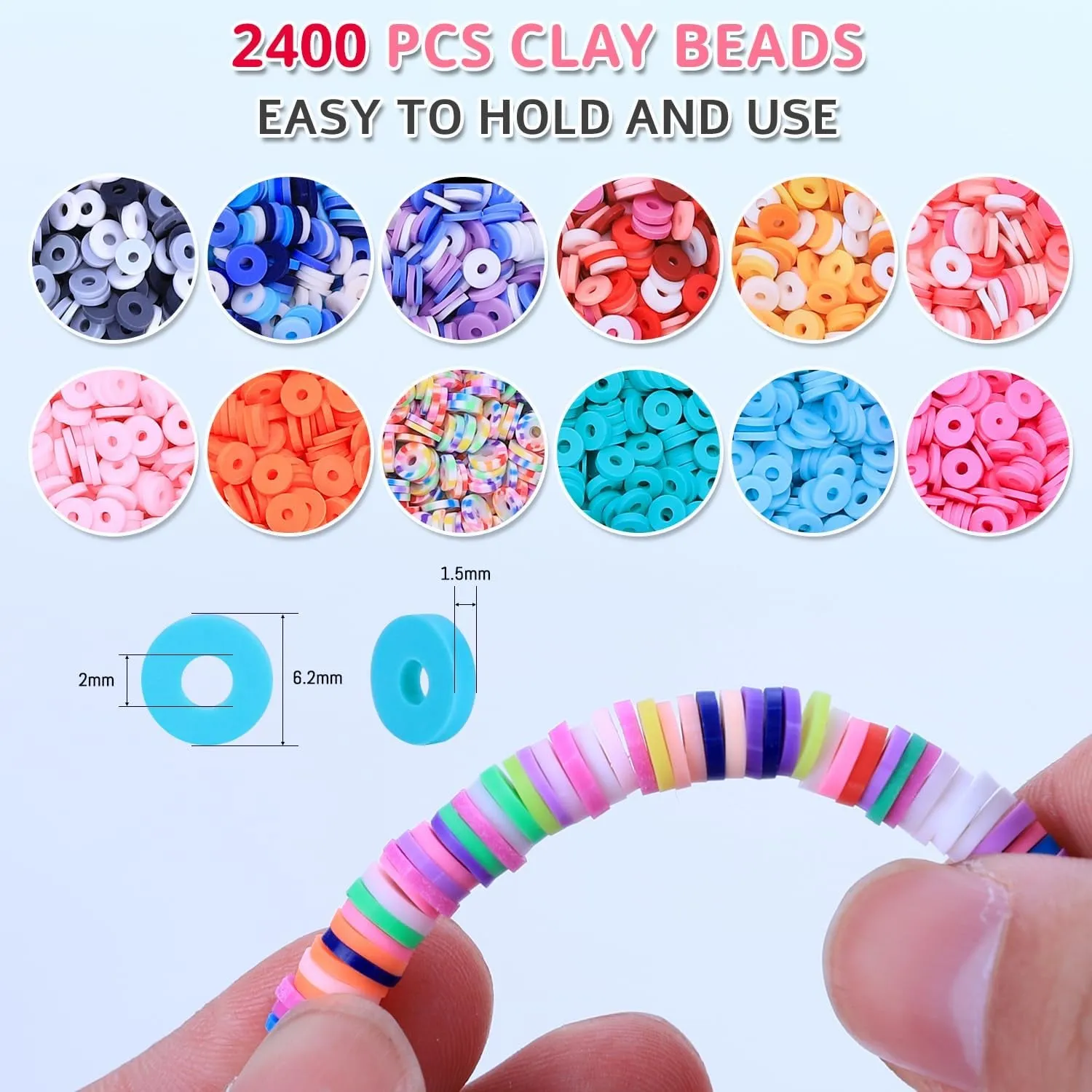 3200 Pcs Unicorn Jewelry Activity Kit,Clay Beads Bracelet Making Kit,Flat College Style Beading for Friendship Jewelry Making,Crystal Time Gem Ring Gifts,Diy Crafts for Teen Girls