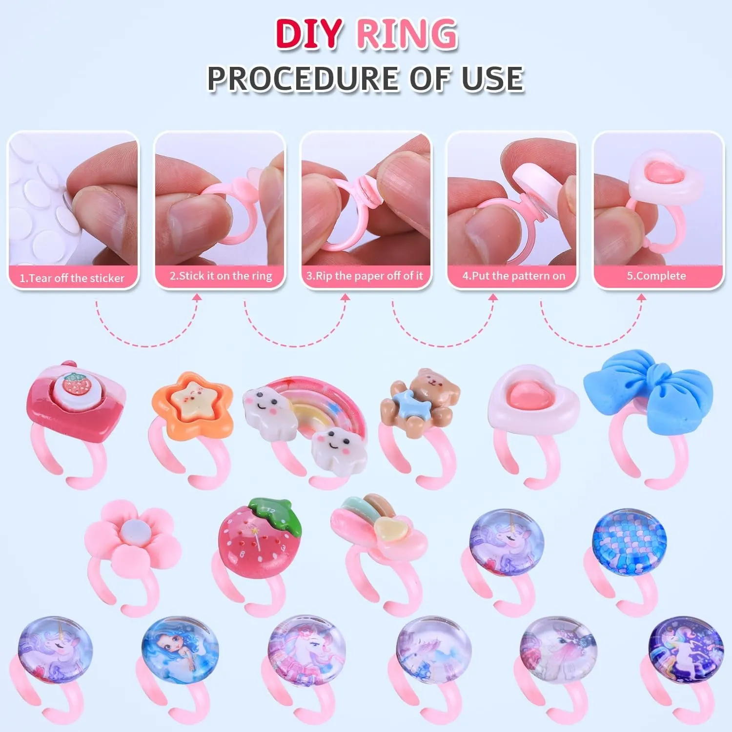 3200 Pcs Unicorn Jewelry Activity Kit,Clay Beads Bracelet Making Kit,Flat College Style Beading for Friendship Jewelry Making,Crystal Time Gem Ring Gifts,Diy Crafts for Teen Girls