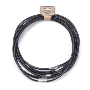 3mm Leather Necklace (46cm) - Black