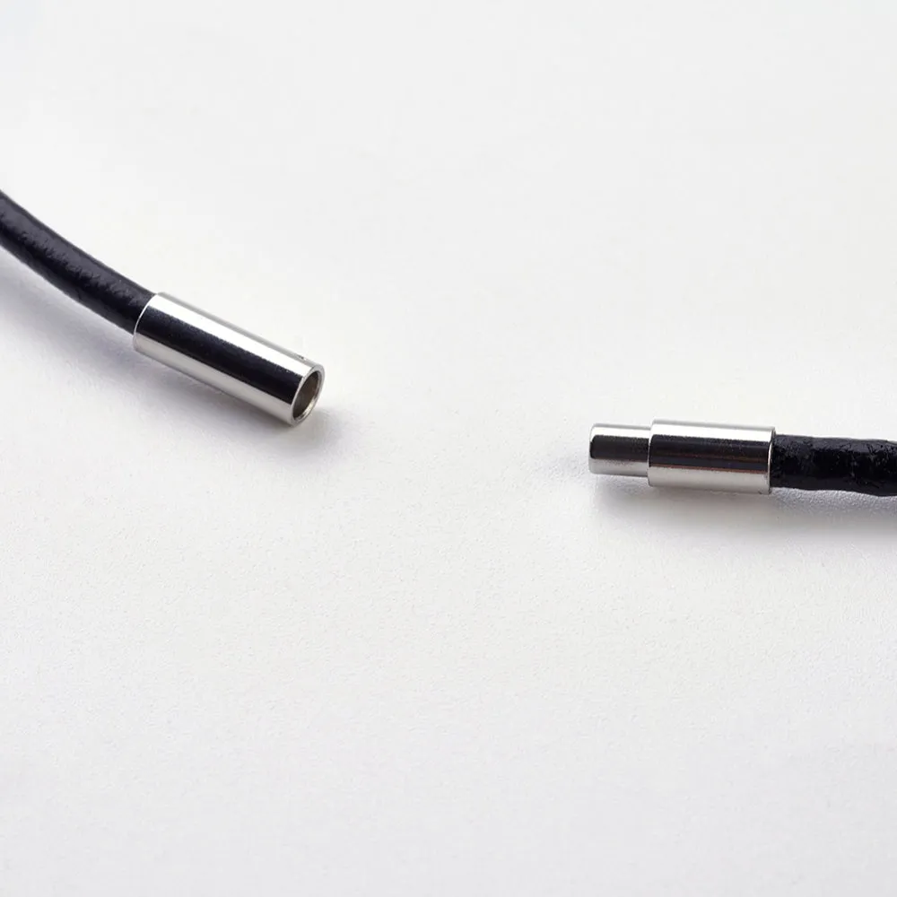 3mm Leather Necklace (46cm) - Black