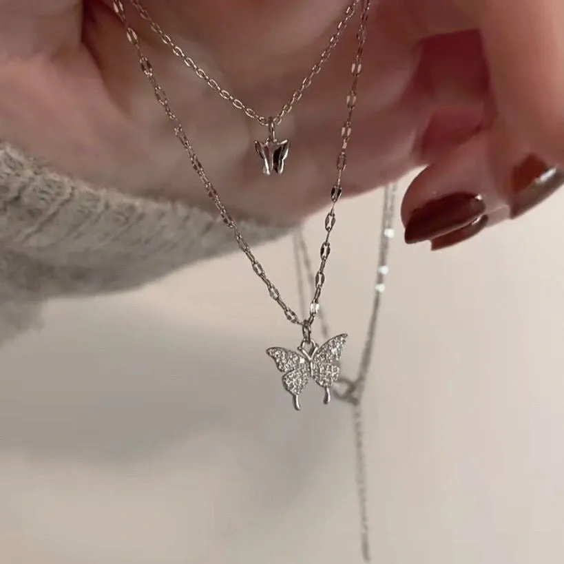 4 in 1 Butterfly 925 Necklace Set – Elegant & Timeless