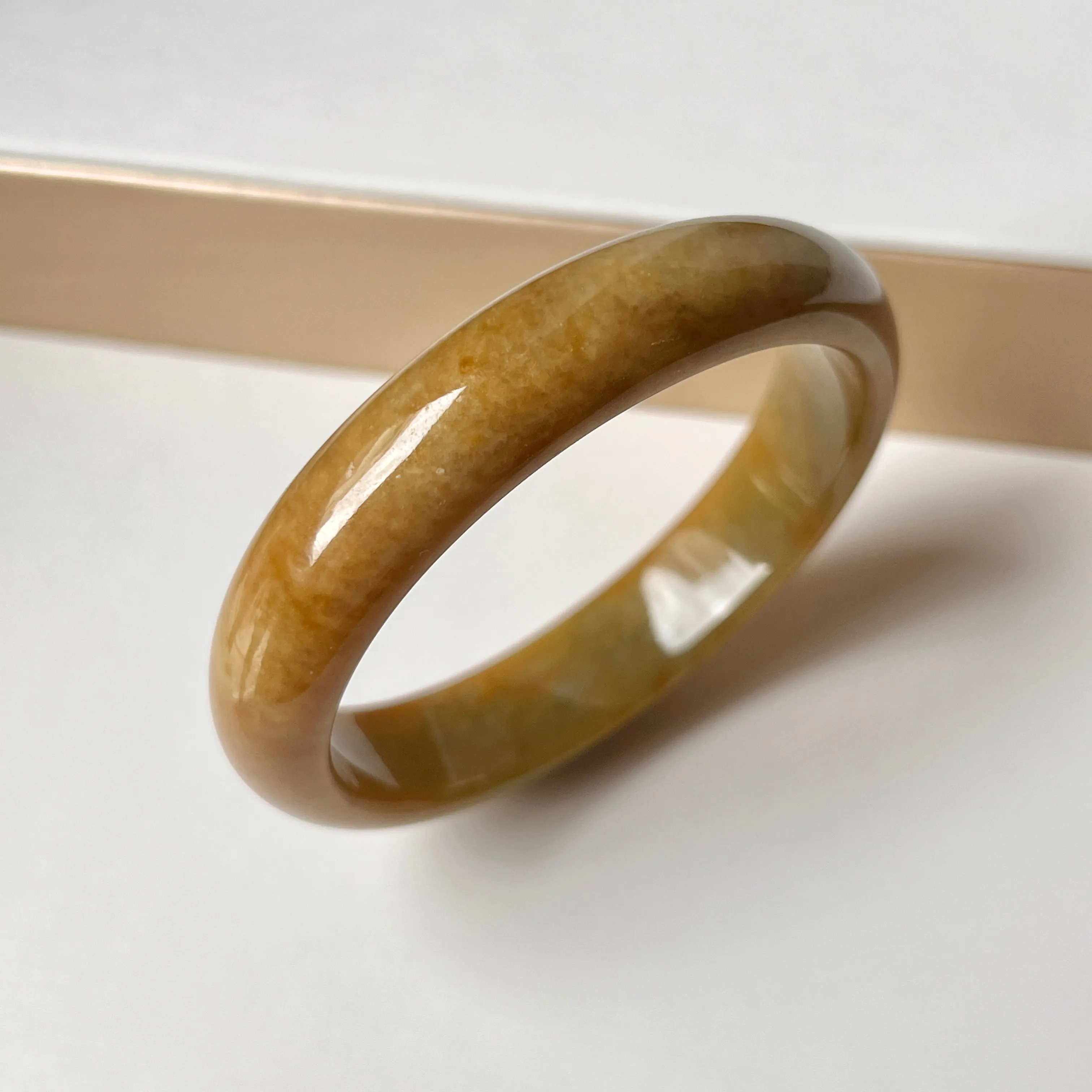 54.8mm A-Grade Natural Russet Jadeite Modern Oval Bangle No. 152008