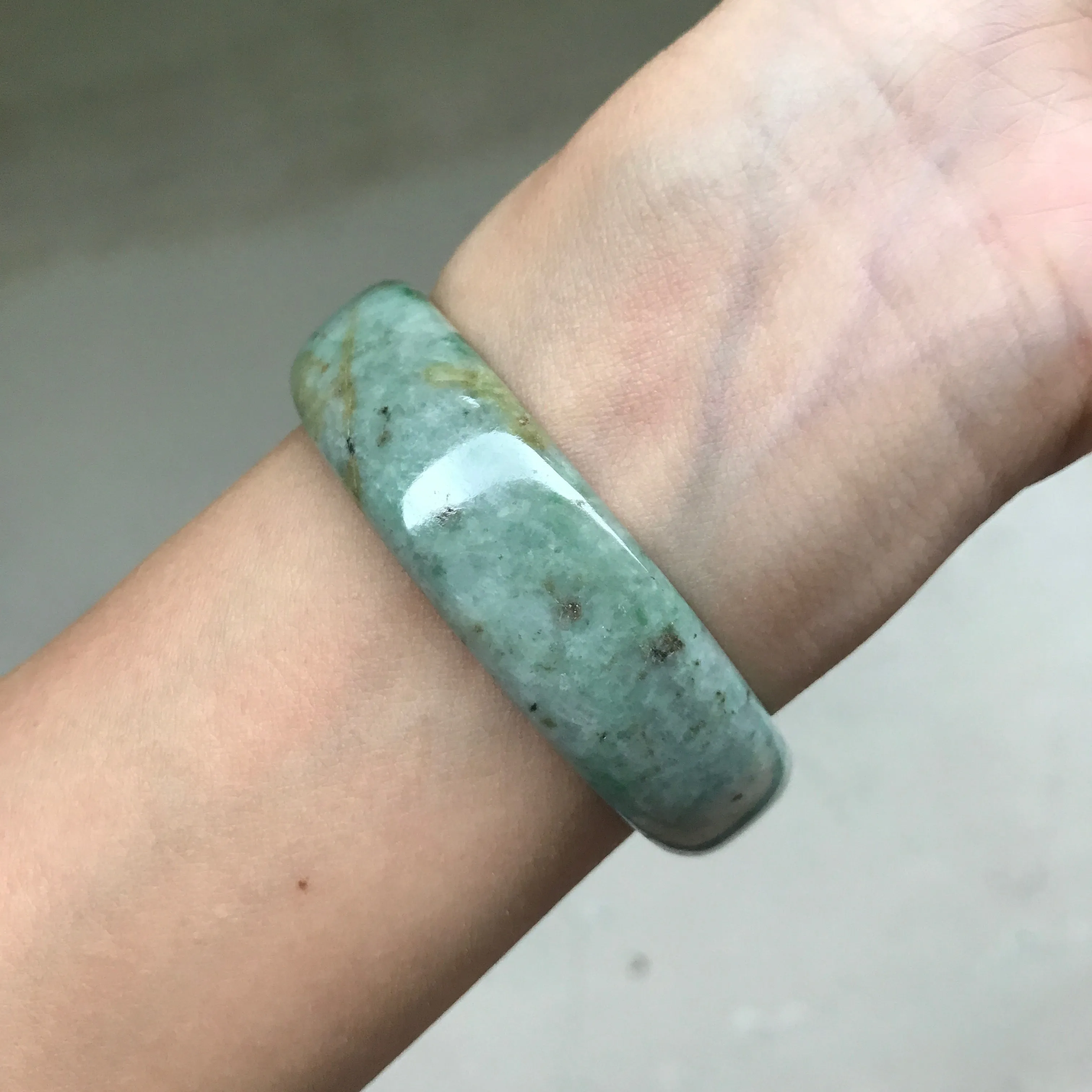 55.9mm A-Grade Type A Natural Jadeite Jade Modern Round Bangle No.151408