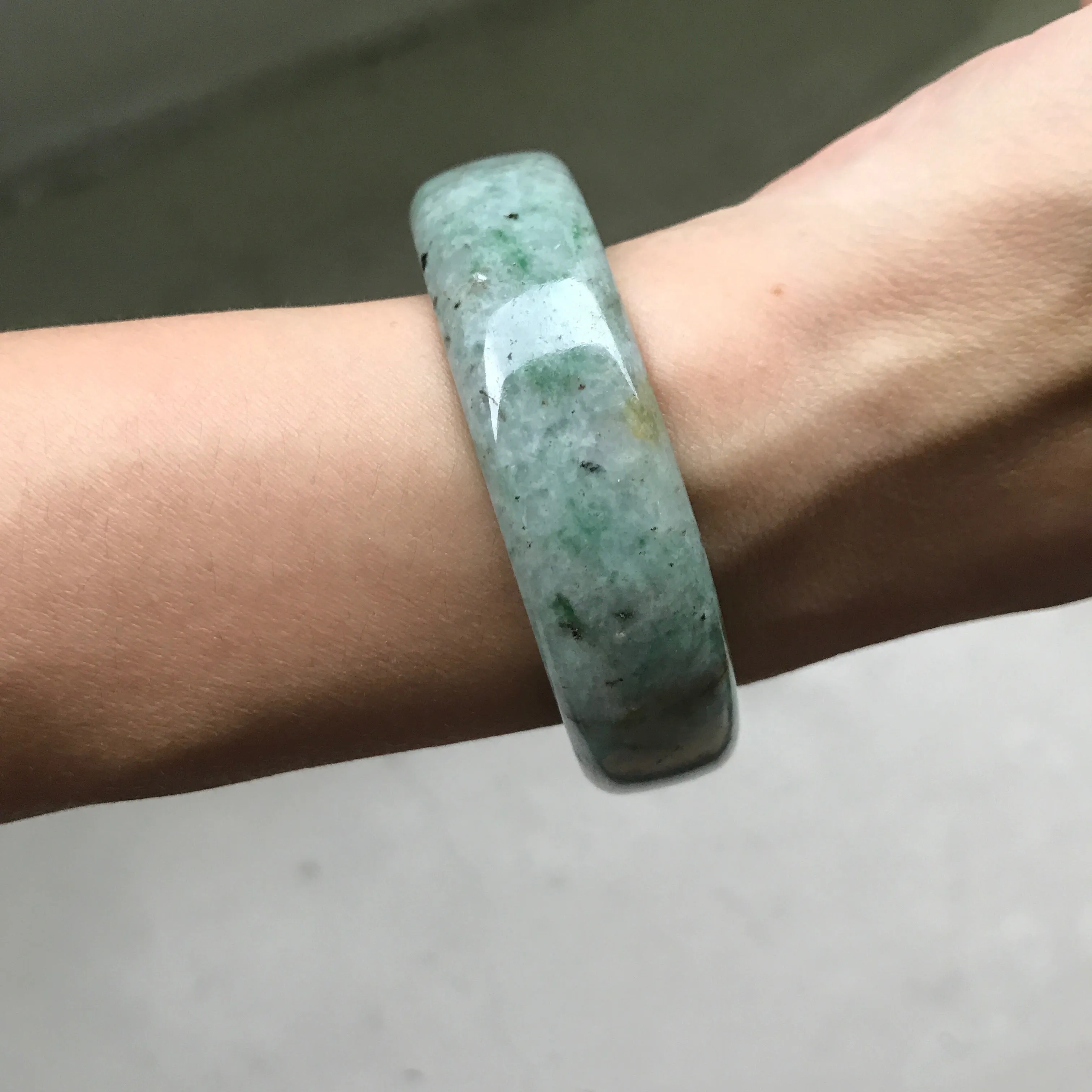 55.9mm A-Grade Type A Natural Jadeite Jade Modern Round Bangle No.151408