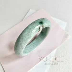 58.3mm A-Grade Natural Light Bluish Green Modern Round Bangle No. 600161