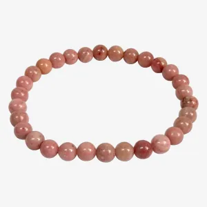 6mm Rhodonite Gemstone Unisex Stretch Bracelet