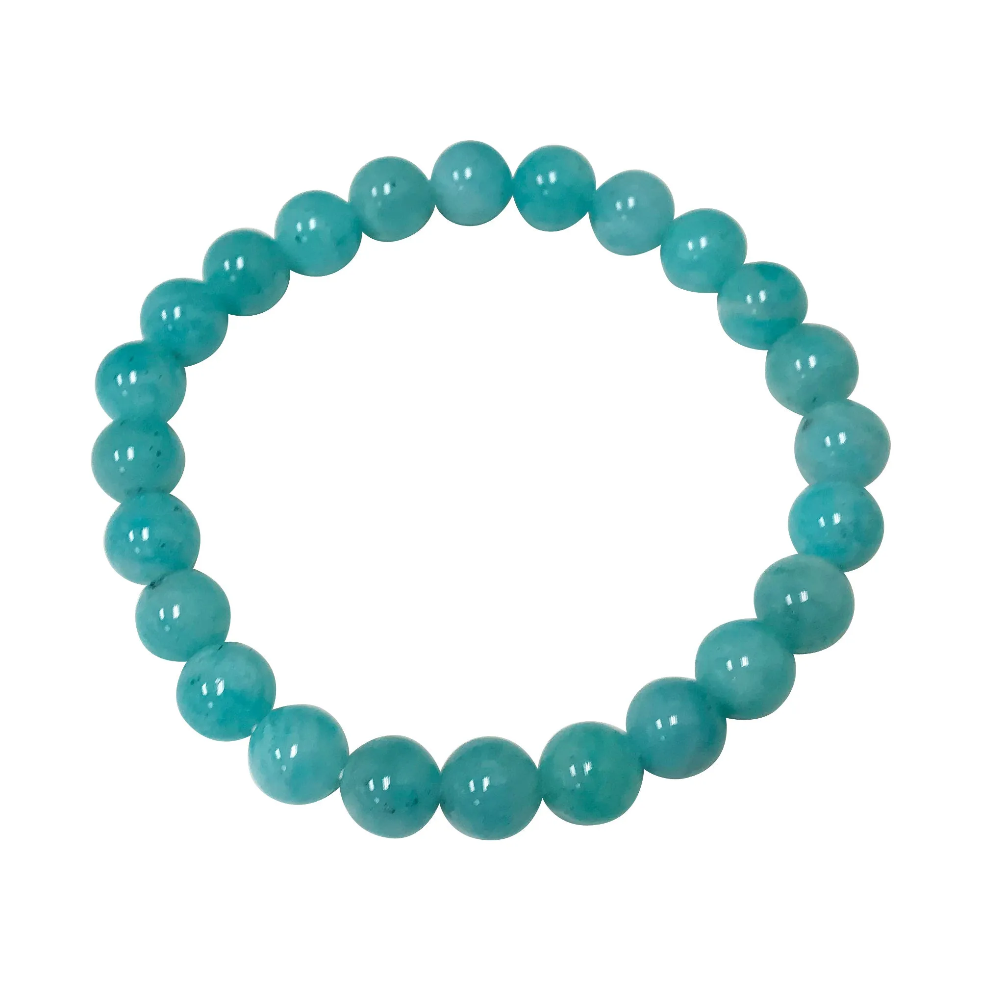 8mm Blue Amazonite Gemstone Unisex Stretch Bracelet