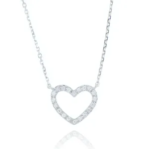 9ct White Gold 0.06ct Diamond Heart Necklace