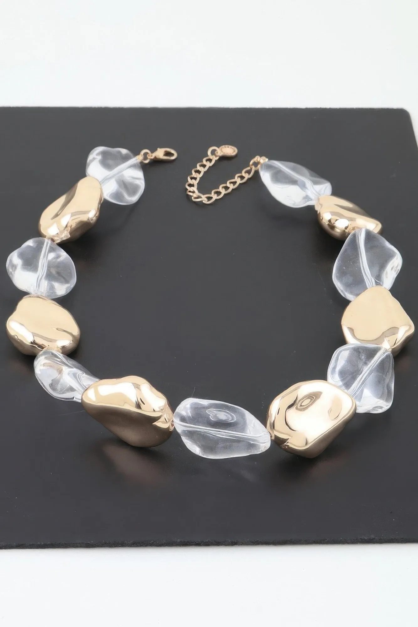 Abstract Stone Beaded Necklace