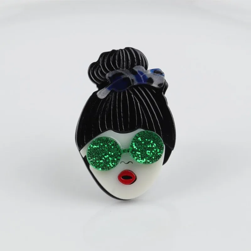 Adjustable Lovely Chic Lady Icons Acrylic Rings