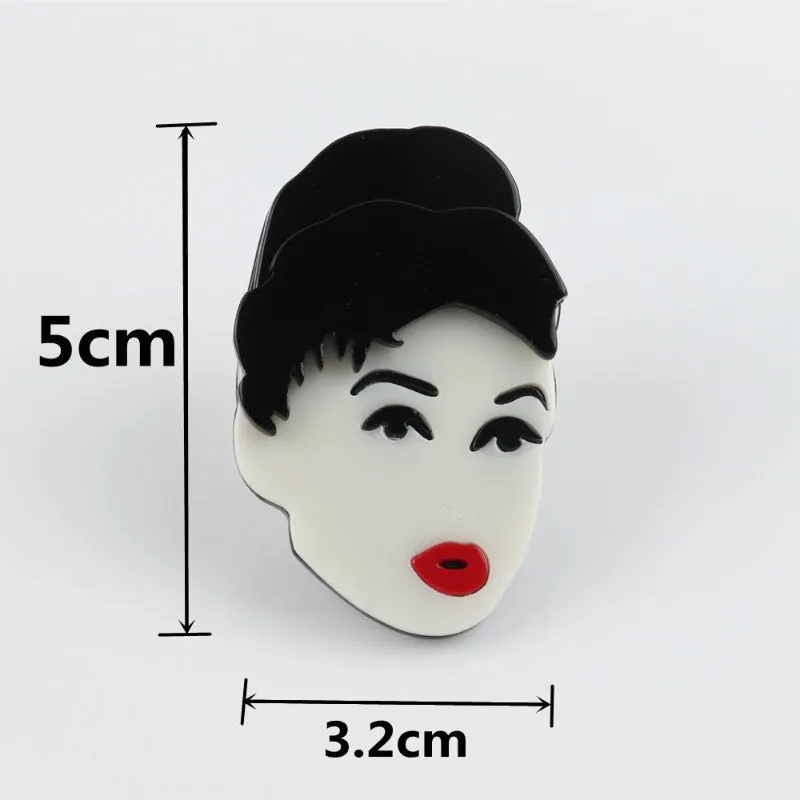 Adjustable Lovely Chic Lady Icons Acrylic Rings
