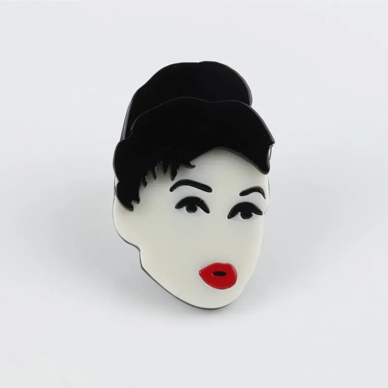 Adjustable Lovely Chic Lady Icons Acrylic Rings