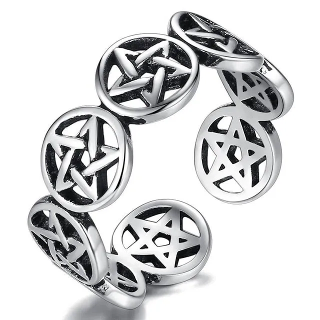 Adjustable Thai Silver Color Finger Ring